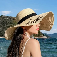 wide brim summer sun visor oversized beach hats for women large straw bucket hat uv protection foldable shade cap fashion