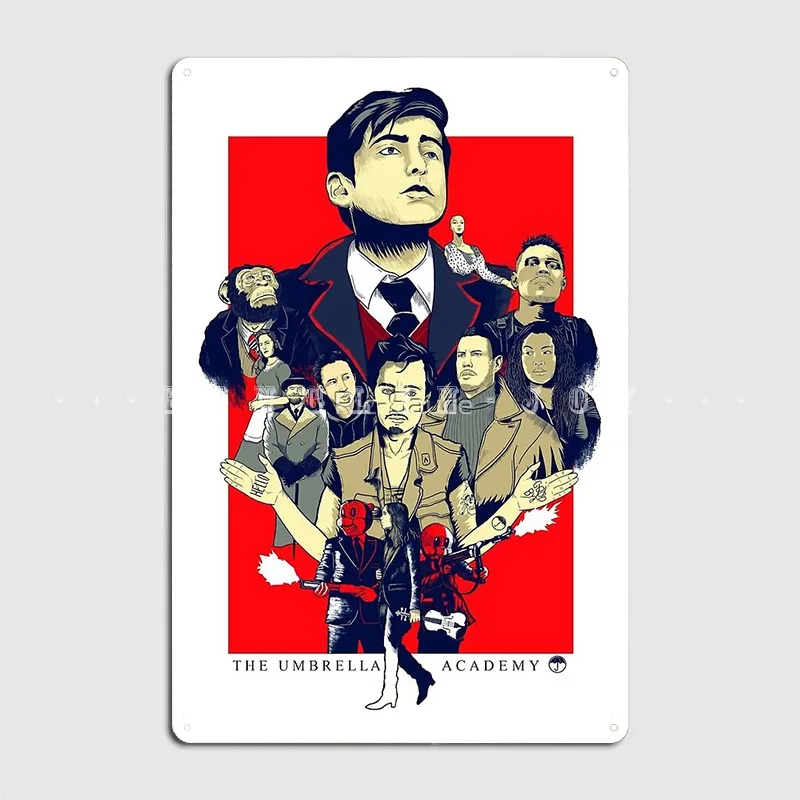 

Umbrella Academy Poster Metal Sign Cinema Living Room Club Bar Retro Wall Plaque Tin Sign Poster