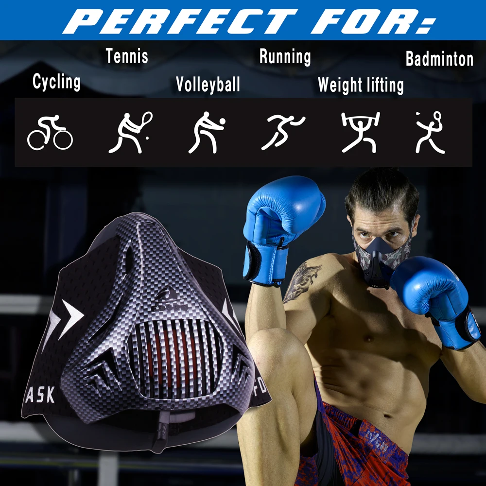 FDBRO Спортивная маска черный высотные упражнения кондиционирования мышцы Фитнес