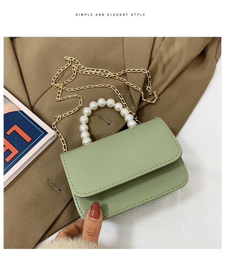 

Ladies bags 2021 fashion pearl handbags simple western style one-shoulder messenger bag summer trend small square bag