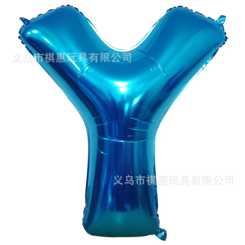 40 inch Blue aluminum film letter balloon Aluminum foil birthday Party wedding supplies Decorative photography props balloon - Цвет: Y