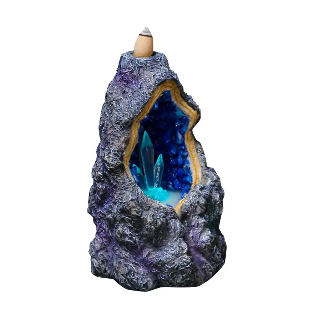 

Waterfall Incense Burner Backflow Ceramic Incense Holder Incense Fountain Backflow Incense Cones For Home Decor Office With Led