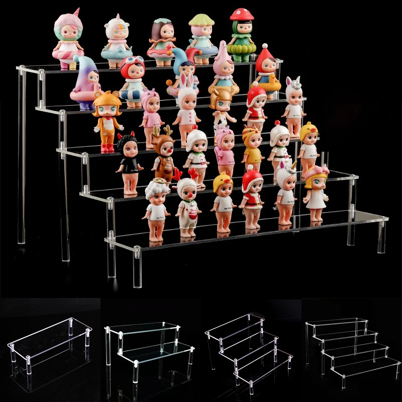 Acrylic Display stand for Amiibo Funko POP Figures,Cosmetic Nail Polish Clay Doll Jewelry for Display Stand Riser,Cupcake Stand