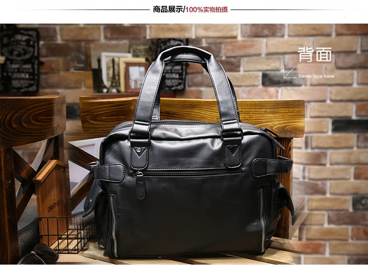 

Men's Bag Casual Fashion Handbag Short Trip Leather Men's Travel Bag