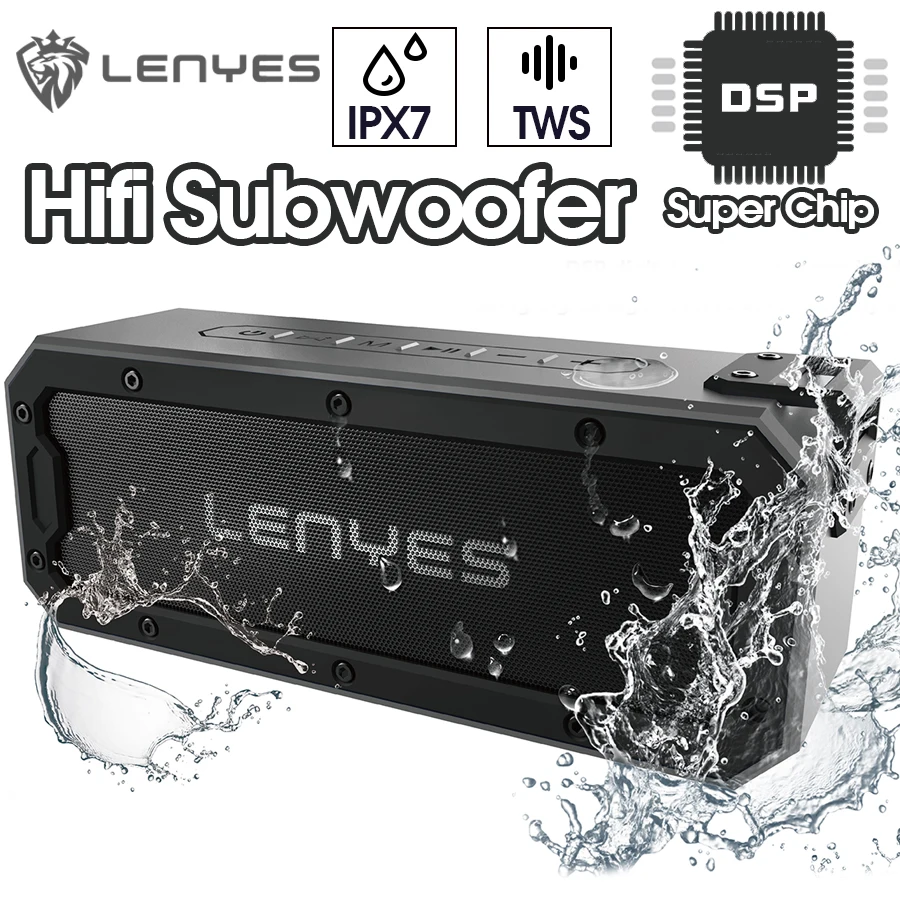 Lenyes 40 Вт IPX7 bluetooth колонка портативный беспроводной сабвуфер с тяжелыми басами