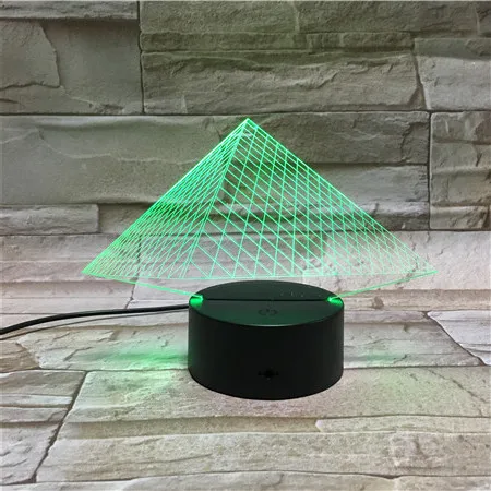 Модель пирамиды 3D красочные RechargeableLED ночной Светильник LED светодиодные лампы