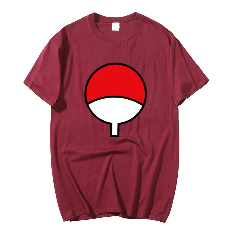 Мужская хлопковая футболка с коротким рукавом и круглым вырезом Uchiha Sasuke Новинка