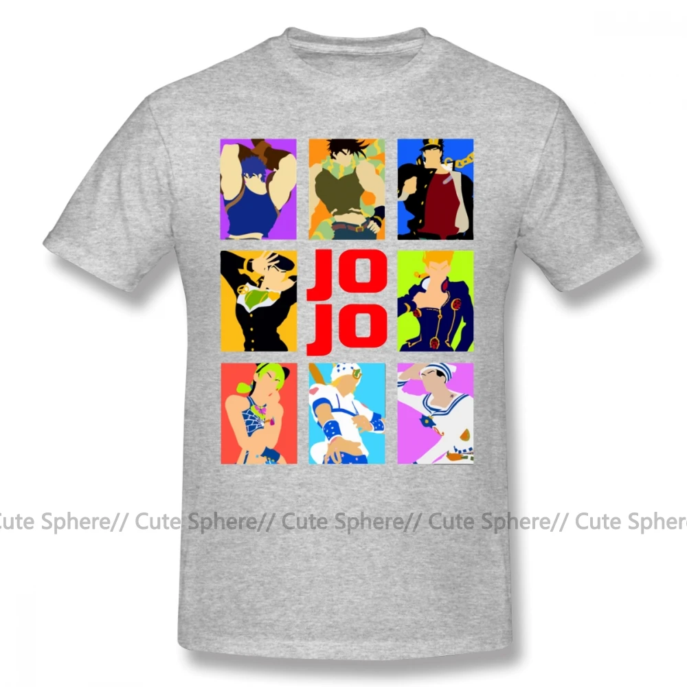 Gray Jojo причудливая футболка Jojo S причудливая футболка с коротким рукавом летняя футболка забавная графическая 5x100 Хлопковая мужская футболка - Цвет: Gray