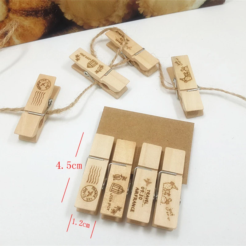 8 шт./компл. фото зажим узор с надписью + 1 Веревка креативный винтажный дом