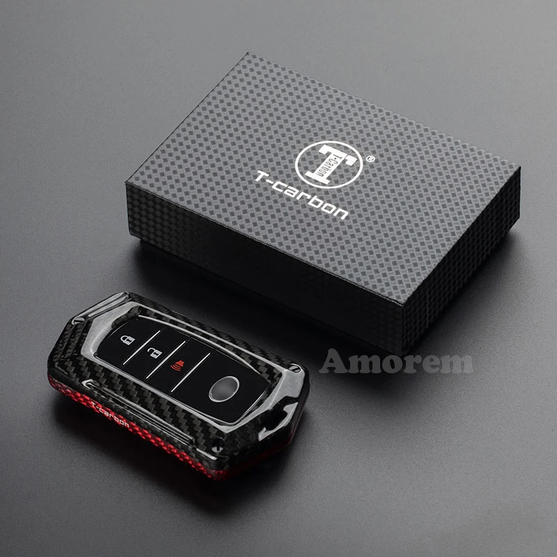 Чехол для автомобильного ключа из углеродного волокна чехол Toyota Prius Camry Corolla C-HR CHR