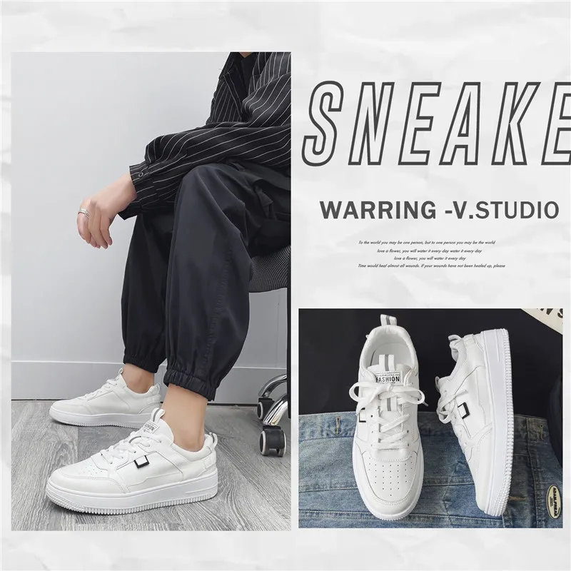 

2021 Spring and Autumn Men Fashion Shoes Light Simple Lace-up Leisure Shoes Rubber Soft Bottom Outdoor Low Board Shoes