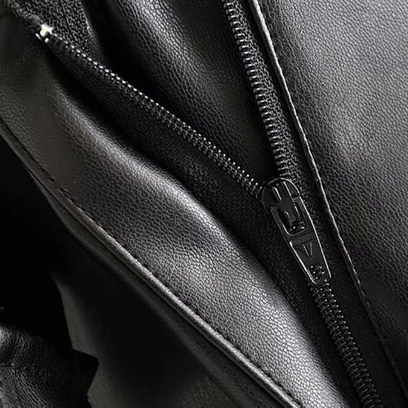 Винтажная юбка из искусственной кожи Женская однотонная плиссированная