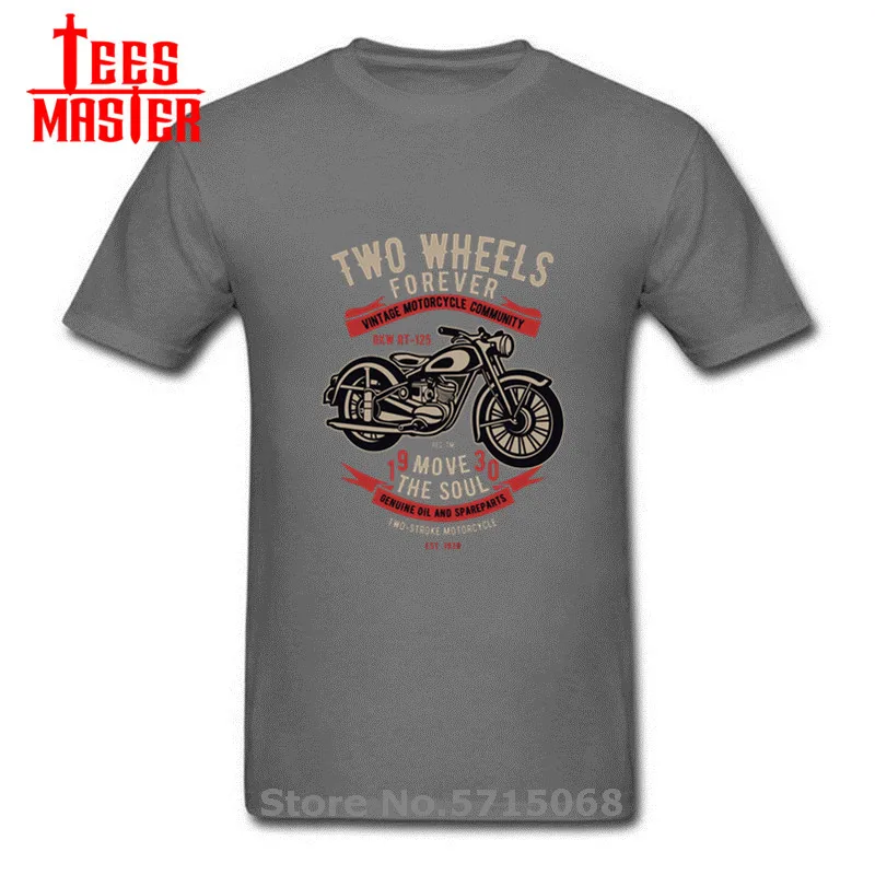 Винтажная крутая мотоциклетная футболка Мужская модная с двумя колесами Forever