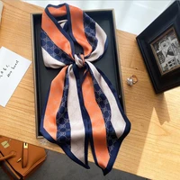 designer pointed satin silk scarf letter small long skinny scarves professional neckerchief ribbons twilly scarf foulard cheveux