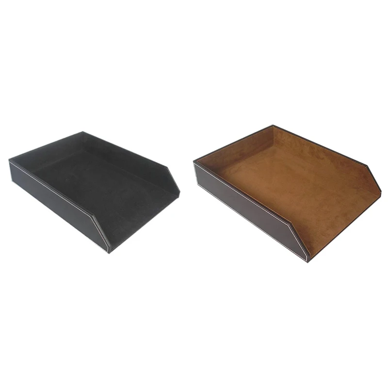 

PU Leather Collection Letter Tray,Document Desk Stackable Office File