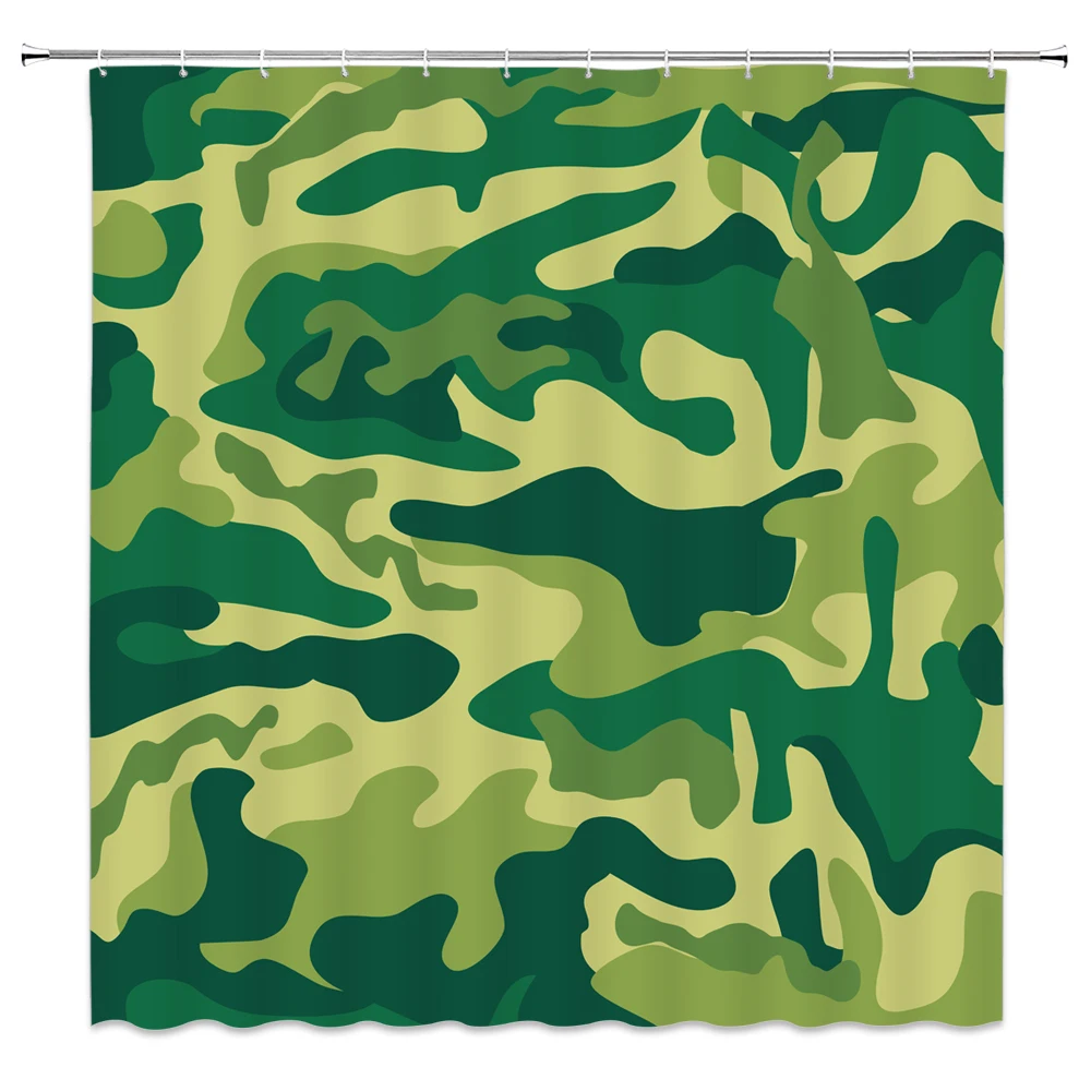 Водонепроницаемая ткань для ванной полиэстер занавеска душа леса камуфляж
