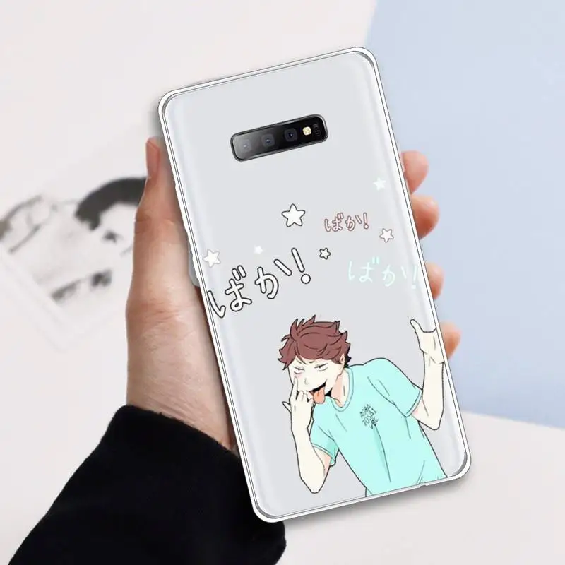 

Anime Haikyuu Oikawa fashion funda coque Phone Case Transparent For Samsung Galaxy S A 5 7 8 9 2015 20 edge plus 10 e lite 2019