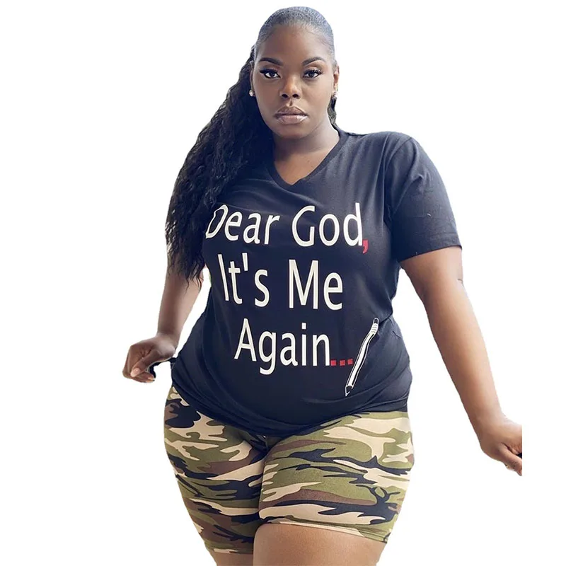 

Летний женский спортивный костюм, одежда для отдыха брючный костюм комплект из двух предметов топ черная футболка размера плюс; Комплекты с...