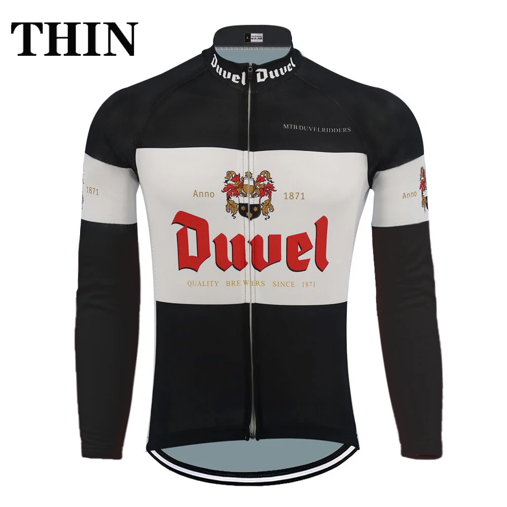 

DUVEL Beer Men Cycling Clothing Long Sleeve Jersey Bike Wear Jersey WINTER FLEECE &THIN Cycling Clothing MTB Ropa Ciclismo