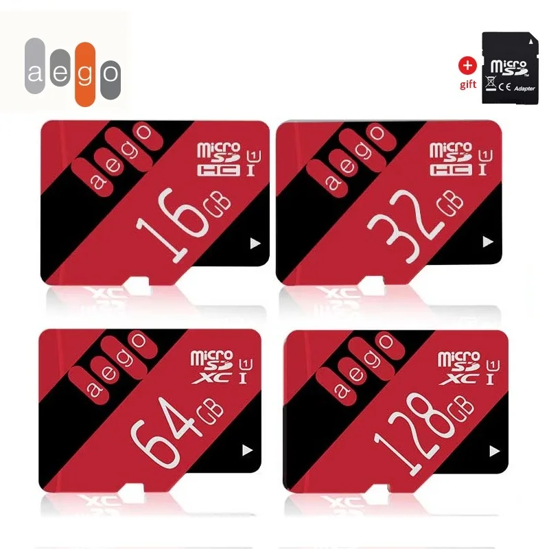 AEGO Micro SD карта памяти 16 ГБ 32 ГБ 64 Гб 128 ГБ 256 Гб MicroSD Max 80 м/с Uitra C10 TF карта C4 8G cartao de memoria+ SD адаптер