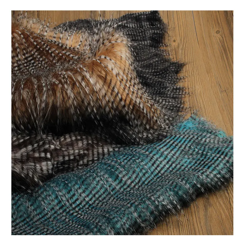 Павлин Пернатый лиса жаккард искусственный плюшевый мех ткань для пальто жилет