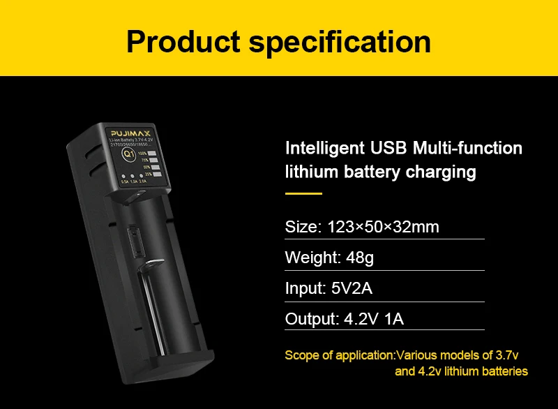 Умное зарядное устройство PHOMAX 1 слот 3 7 4 2 в светодиодная подсветка регулируемый