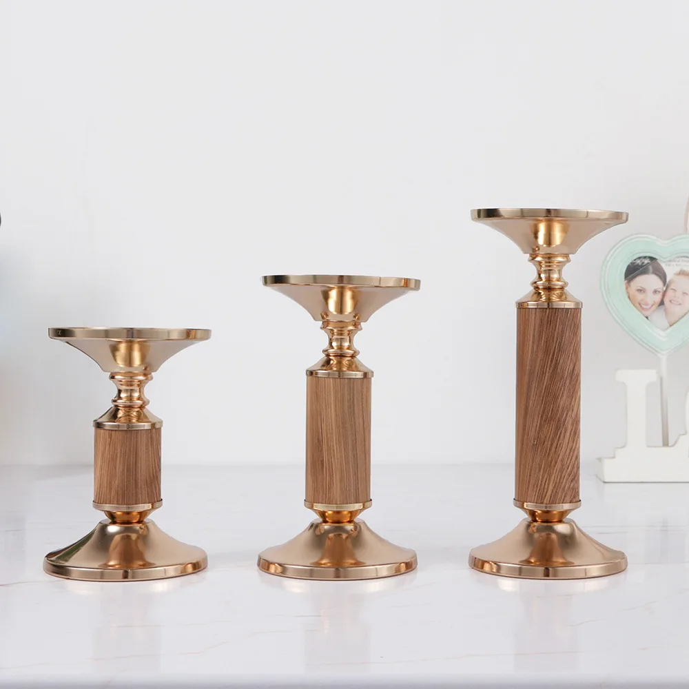 

Candle Holders Vintage Wedding Decoration Metal Creative Wood Candle Holder Home Decor Party Festival Room Ornaments