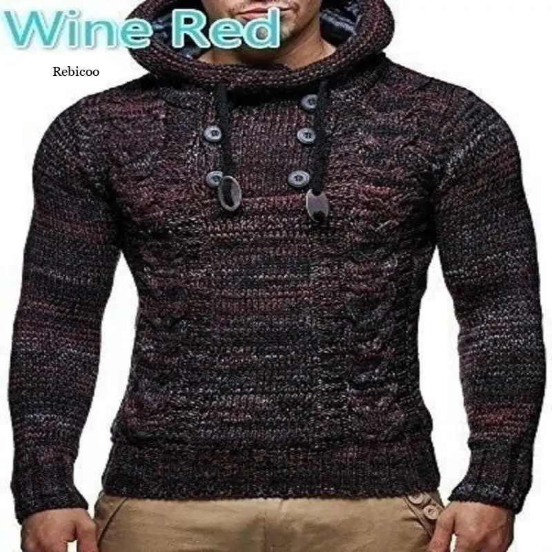 New Men's Hoodie 2021 Winter Men Warm Hooded Knitted Fashion Pullovers Sweatshirt Male Casual Brand Clothing