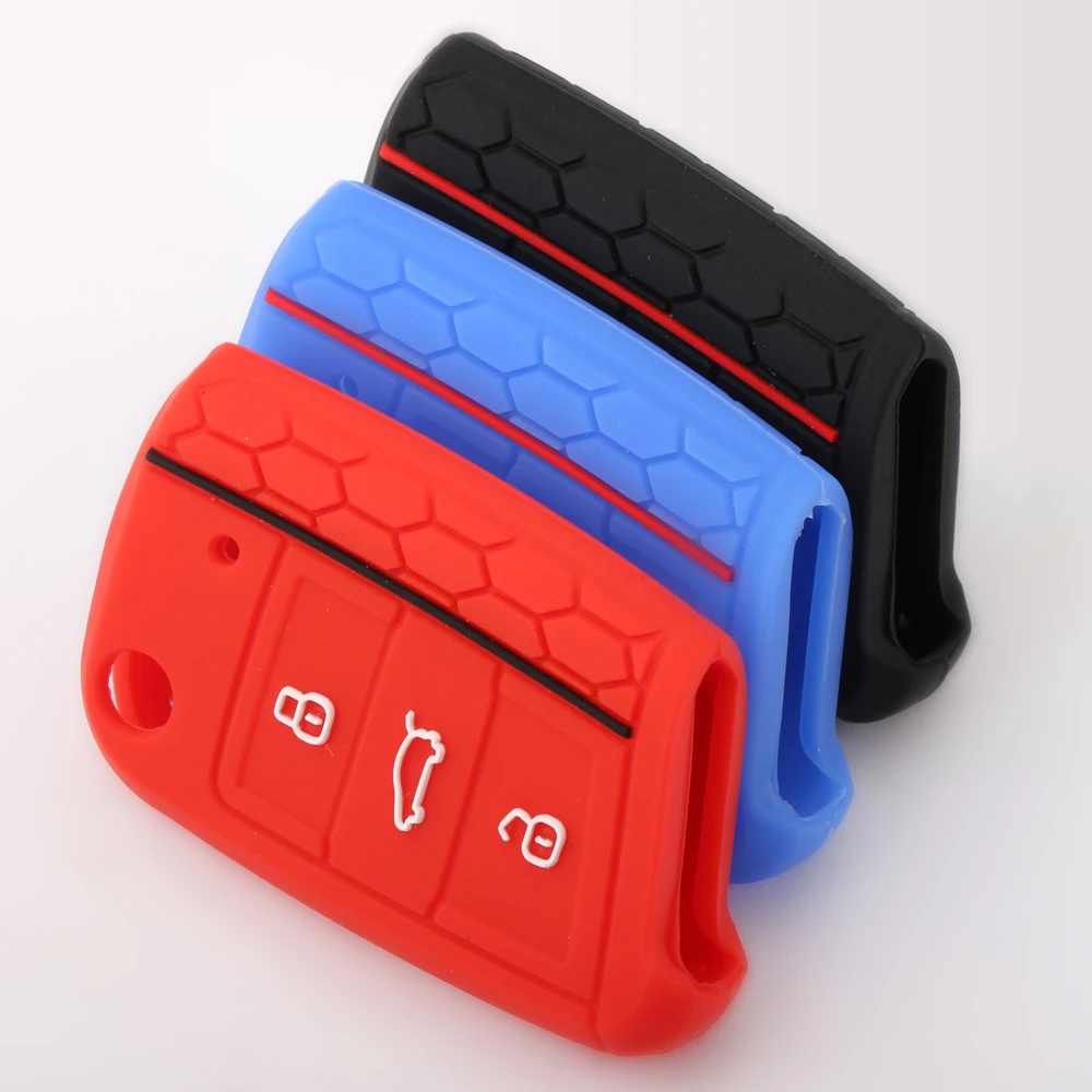 Популярный силиконовый чехол для автомобильного ключа Volkswagen VW Golf 7 mk7 Skoda Octavia A7 SEAT