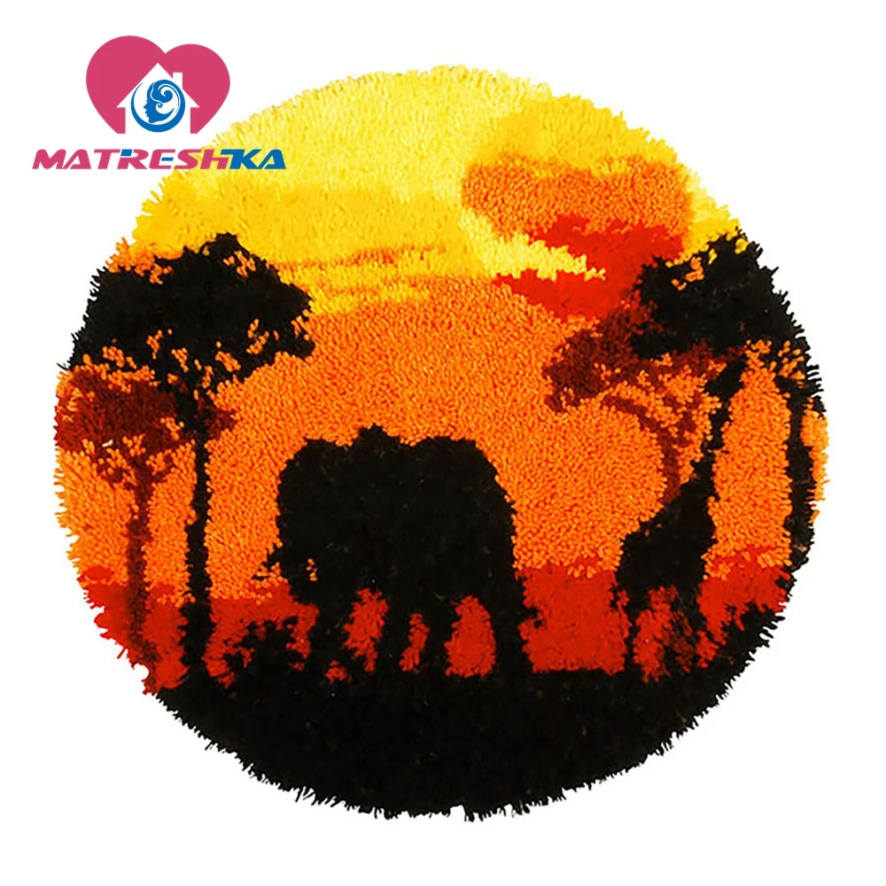 Ковер вышивка пейзажа крюк с защелкой ковер Сделай Сам Божьими коровками для