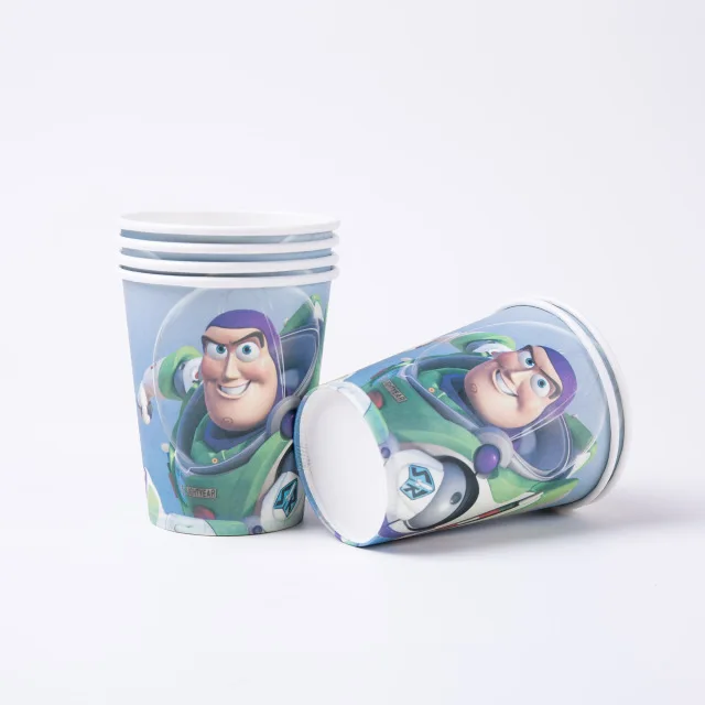 

Toy Story Theme Party Supplies Disney Cartoon Figure Party Disposable Tableware Set Paper Cups Plate Straw Blue Number Balloons