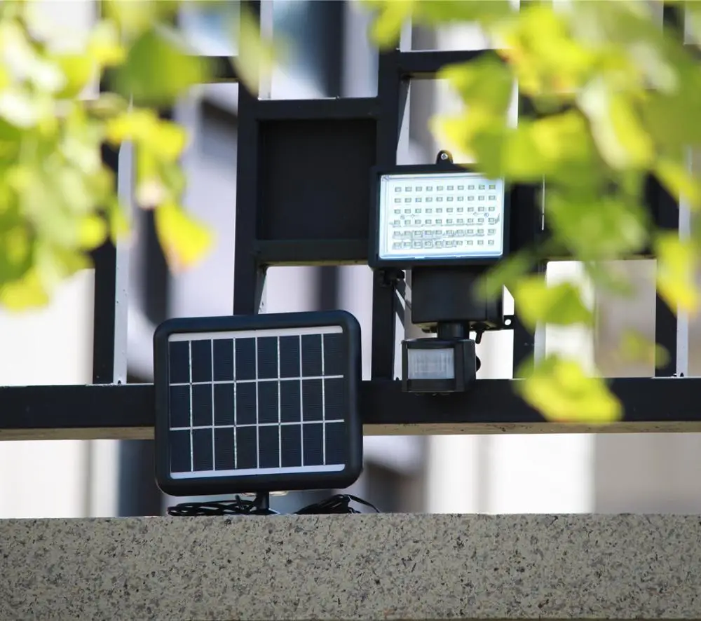 60 светодиодов солнечной энергии PIR датчик движения Точечный светильник