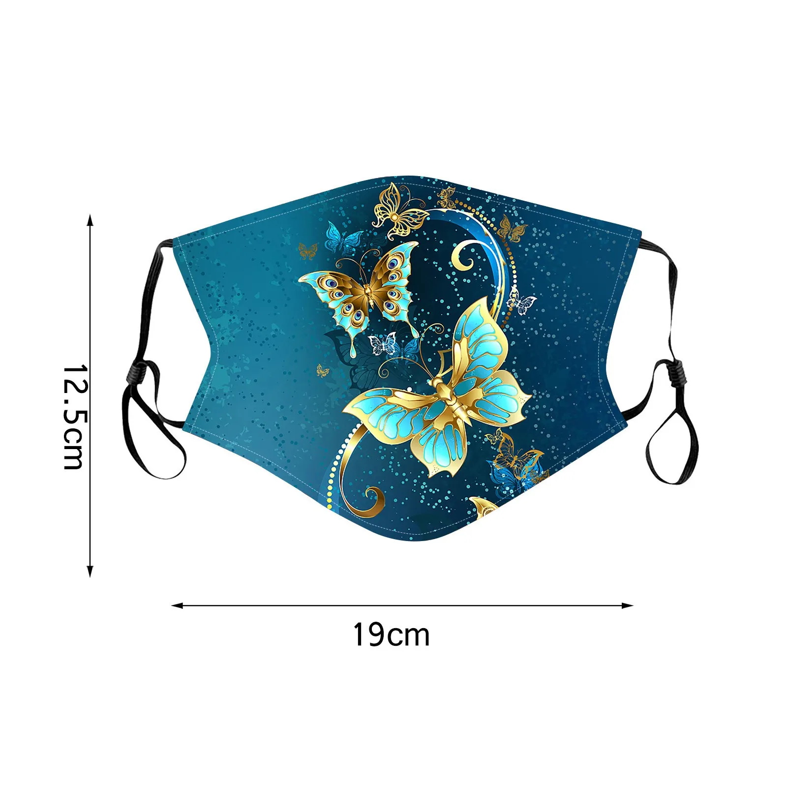 

Butterfly Masks Adult Fashion Designer Printed Reusable Fabric Facemask Cloth Decoration For Masks Masque Masks+2pcs Filters