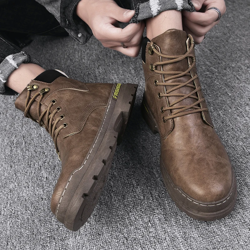 

Casual Boots Men Ankle Boots For Men Summer Men's Leather Cowboy Winter High Top Sneakers Magnum Mens Shoes Black
