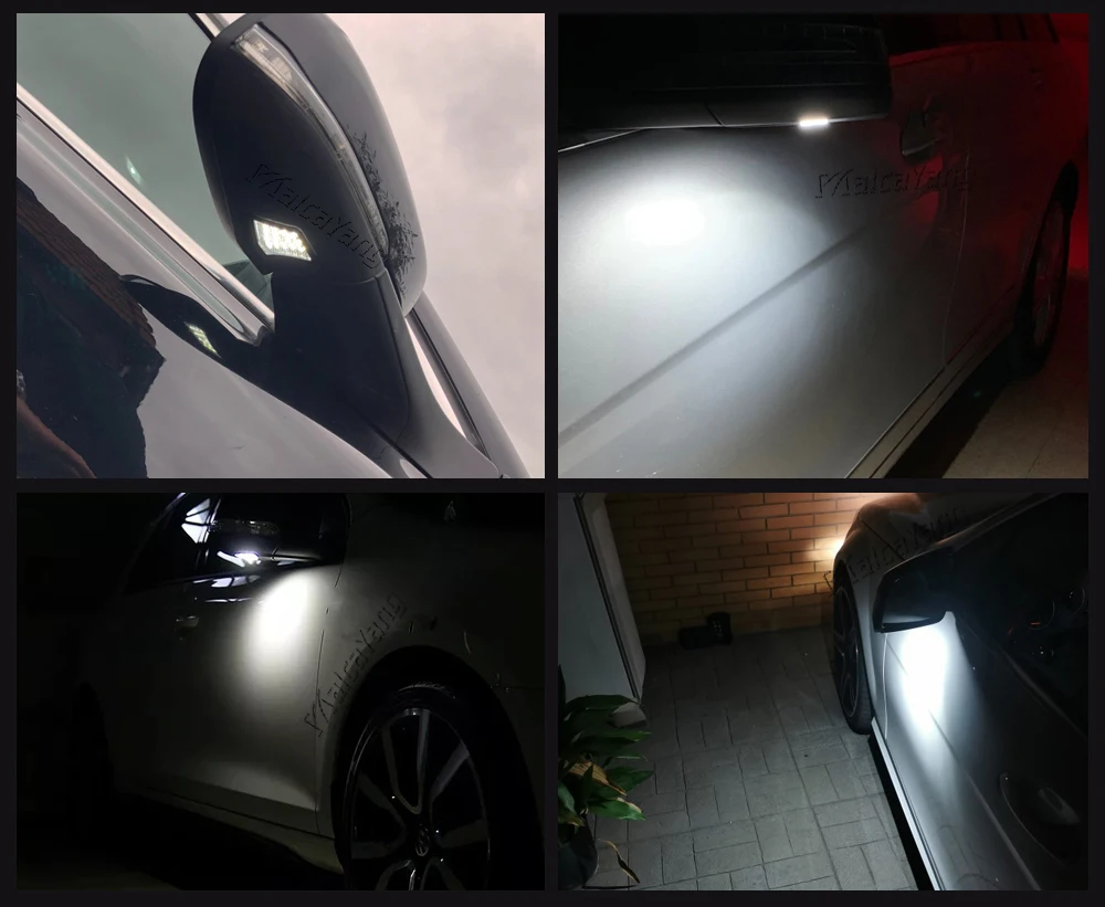 Белая светодиодная подсветка для зеркала 2 шт. 6000K Volvo V40 V50 V60 V70 MK3 C70 MK2 XC90 XC70 XC60 Jaguar XJ