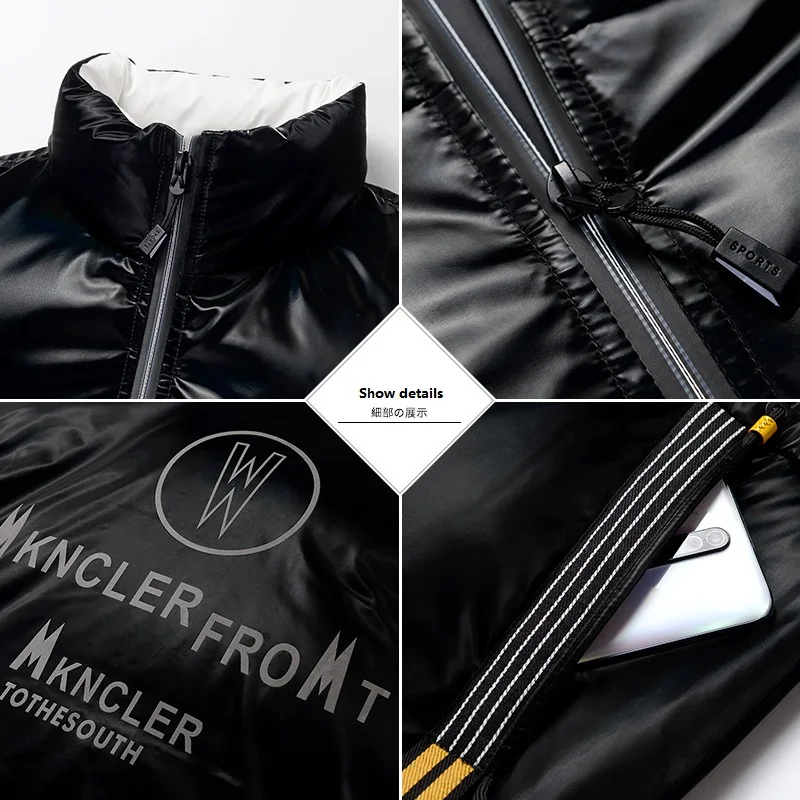 Men's Winter New Slim Short Shiny Face Windproof Men's Warm Cotton Coat Stand-up Collar Youth Trend Jacket Ropa Para Hombre