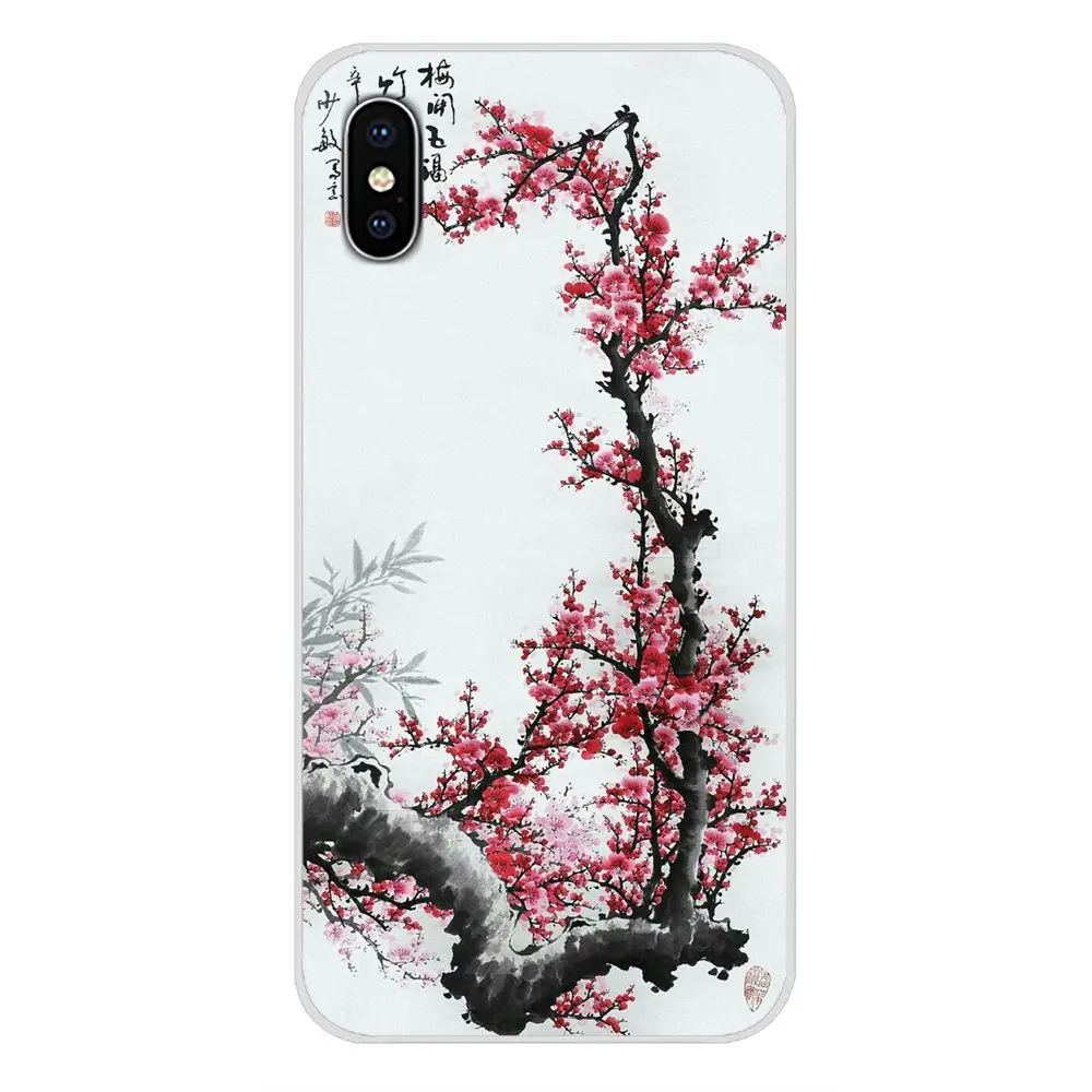 Chinese style ink painting For Apple iPhone X XR XS 11Pro MAX 4S 5S 5C SE 6S 7 8 Plus ipod touch 5 6 TPU Transparent Case Covers | Мобильные
