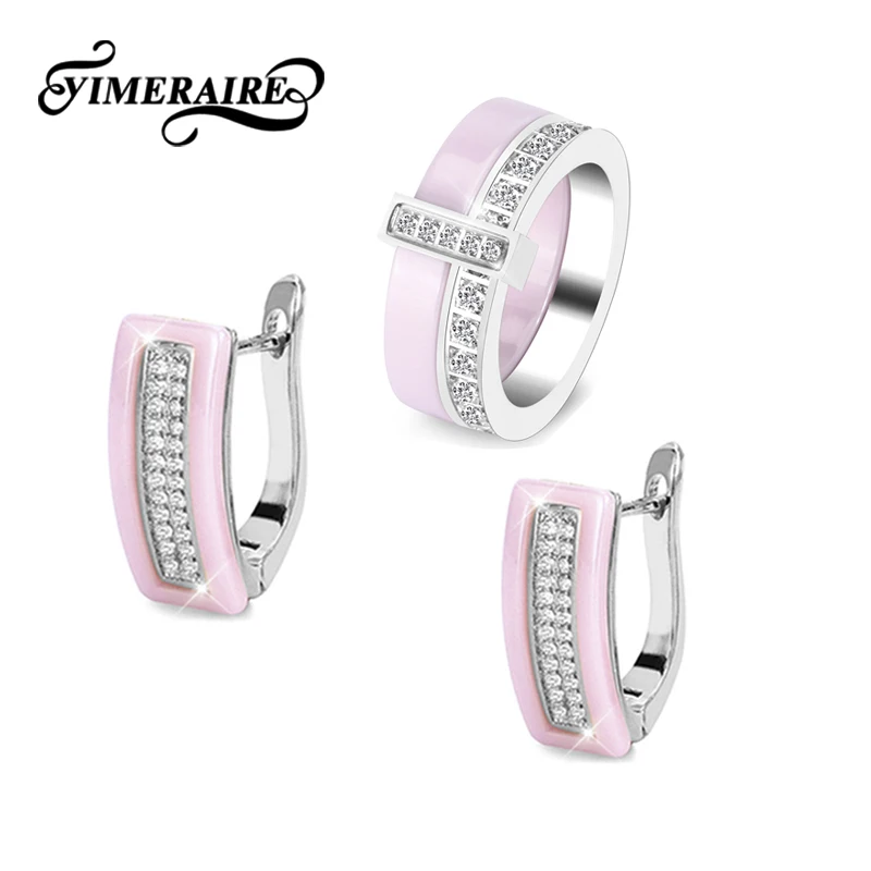 TUHE Модный женский ювелирный набор прямоугольные серьги в форме U и однорядные