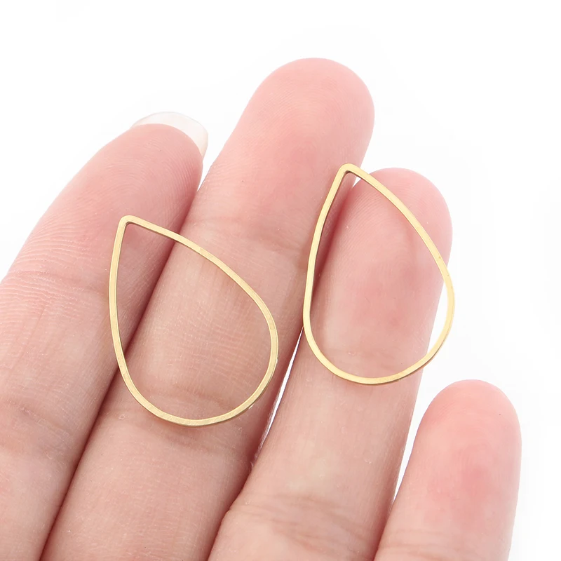 50pcs Geometric Frame Water Drop Pendant Raw Brass Charms Hollow Earrings Connectors DIY Jewelry Findings Accessories | Украшения и