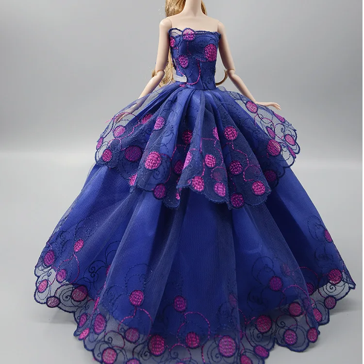 Doll Flower Dress Lace Party Evening Gown Princess Clothing Outfit Accessories For 1/6 Dolls Girl Christmas Gifts DIY Toy | Игрушки и