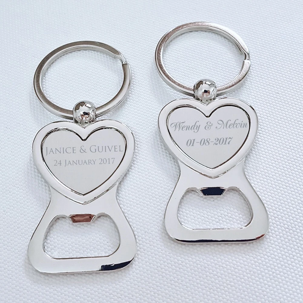 Персонализированные сердца брелок держатель для ключей свадебные предпочтения