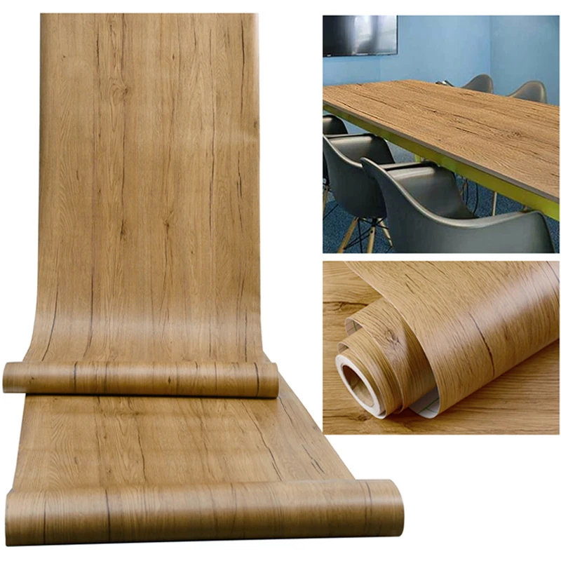 Self Adhesive Woodgrain Wallpaper Furniture Renovation Peel and Stick PVC Wood Wallpapers Home Decor 3d Papel de Parede J105 |