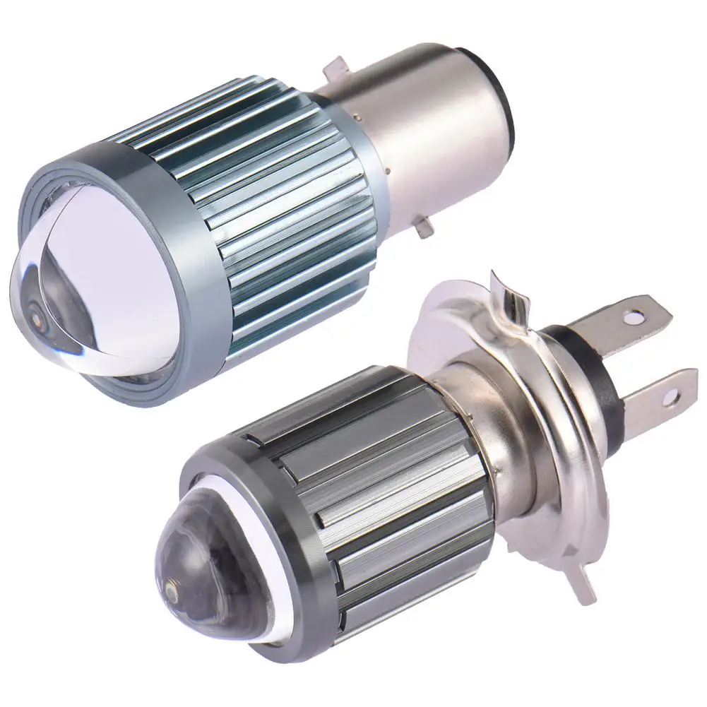 

Яркая светодиодная фара для мотоцикла, 70*31,5*31,5 мм, с тремя зажимами H4 или H6 «рыбий глаз», двухцветная Модифицированная фара