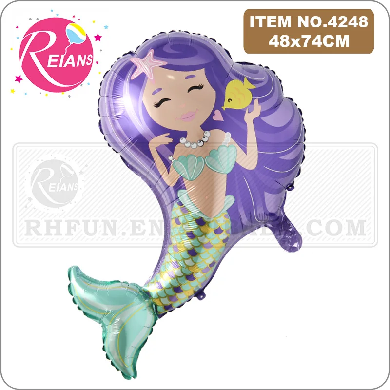 

2 color Large Size mermaid fish princess Aluminum Foil Balloon Cartoon Wedding Birthday Party Decoration Inflatable Air Balloon