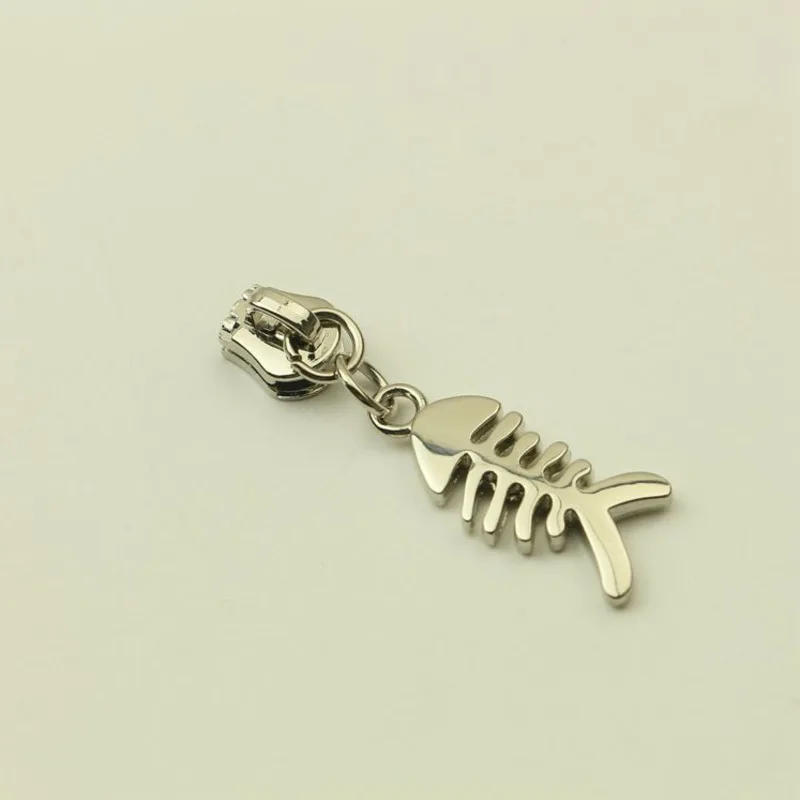 Забавные аксессуары на молнии 5 шт. рыбьи кости медные зубья сплав головка для