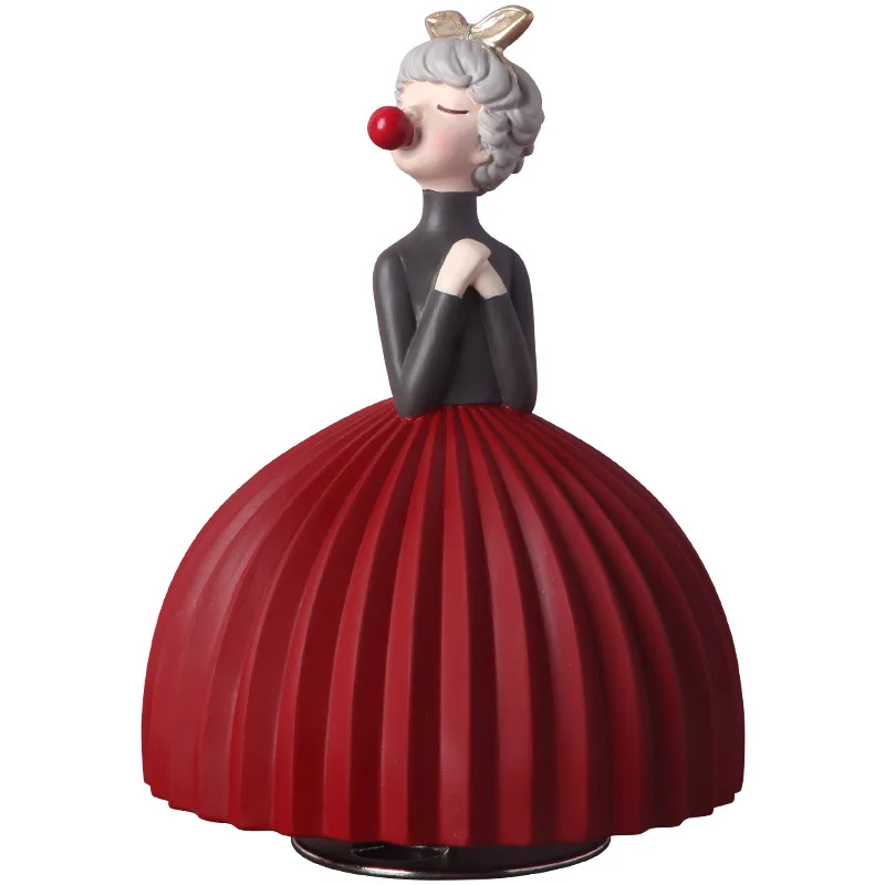 

New Nordic Creative Bubble Girl Ornaments Resin Statue Bedroom Room Music Box Cute Decorations Girl Wedding Valentine's Day Gift
