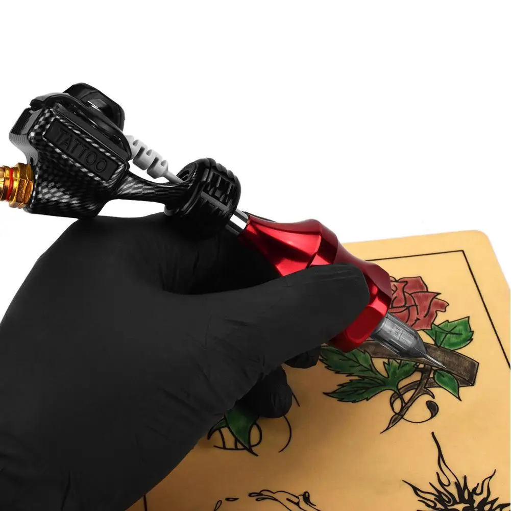 Черный узор роторная тату машина алюминиевая ручка|Тату-машинки| |