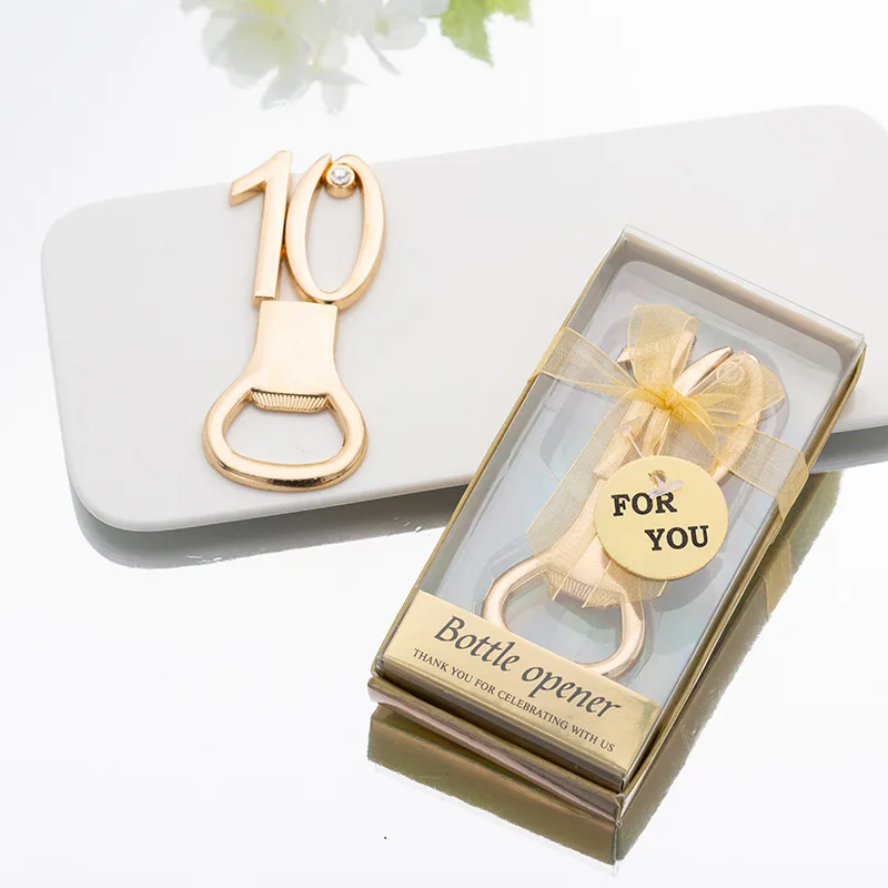 (25 Pcs/lot) Golden Wedding favors of 50th Bottle Opener Favors for anniversary gift and Gold Birthday Party | Дом и сад