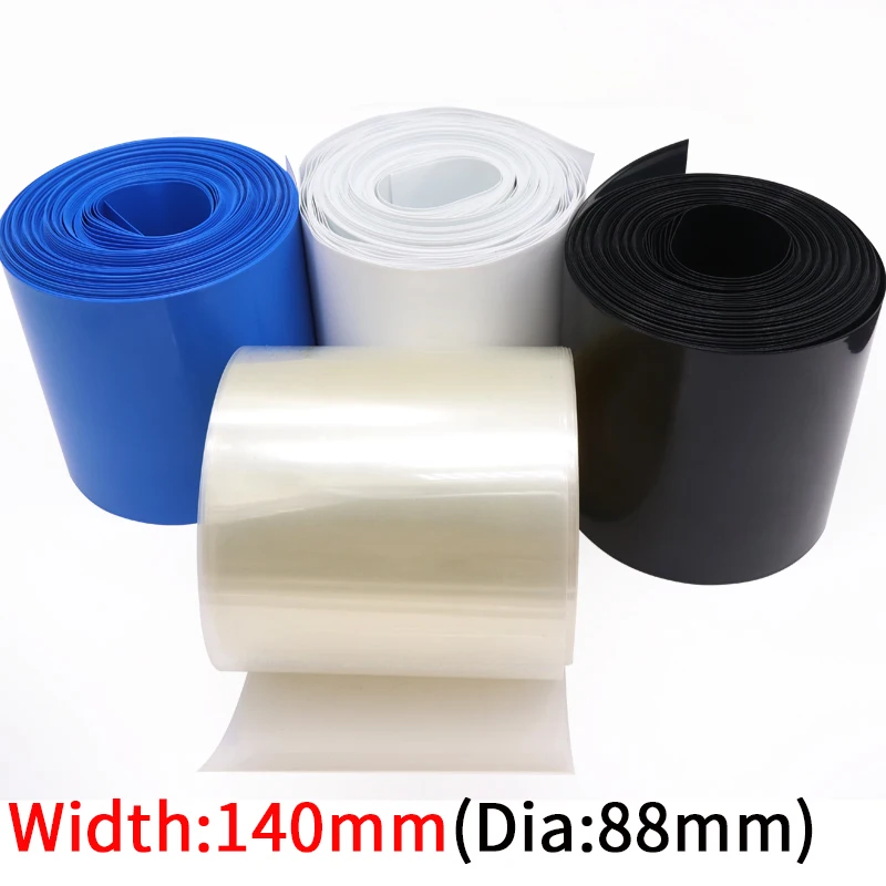 

Dia 88mm PVC Heat Shrink Tube Width 140mm Lithium Battery Insulated Film Wrap Protection Case Pack Wire Cable Sleeve Colorful