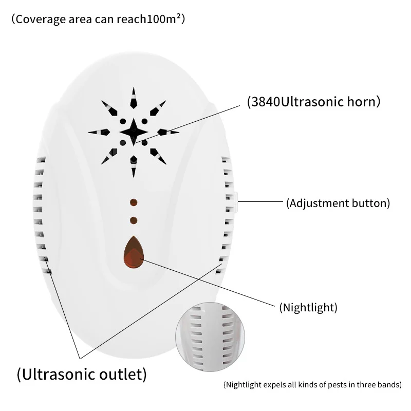 Портативный электронный отпугиватель мышей Ультразвуковой репеллент крыс и животных, убийца комаров и насекомых, многофункциональный ловец на открытом воздухе.